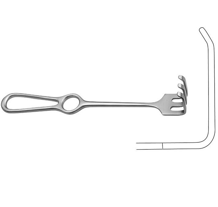 OLLIER Ретрактор; 4 зубчики; тупий; 36X60мм; 22,5см. Tontarra Medizintechnik GmbH